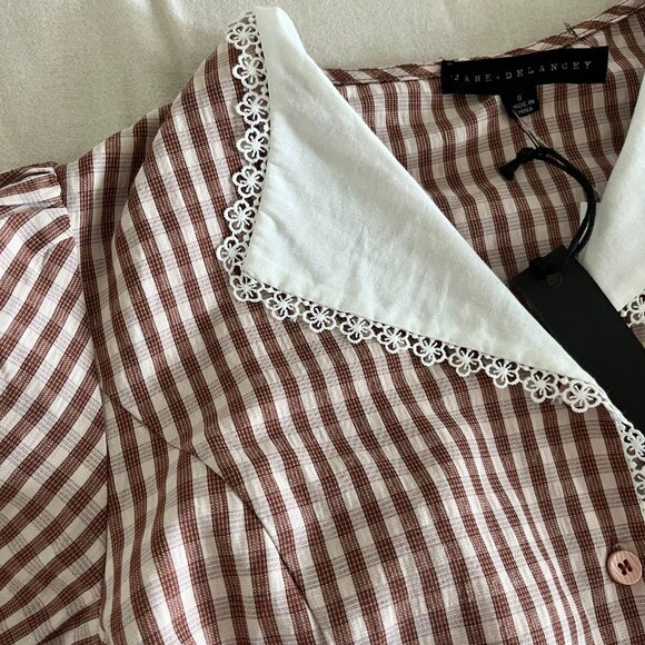 NEW Jane + Delancey Lace Flower Collar Vintage Style Midi Dress - Picture 3 of 6